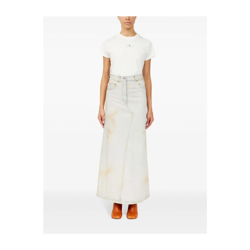 MM6 Maison Margiela Heldere Blauwe Denim Rok Blue Dames