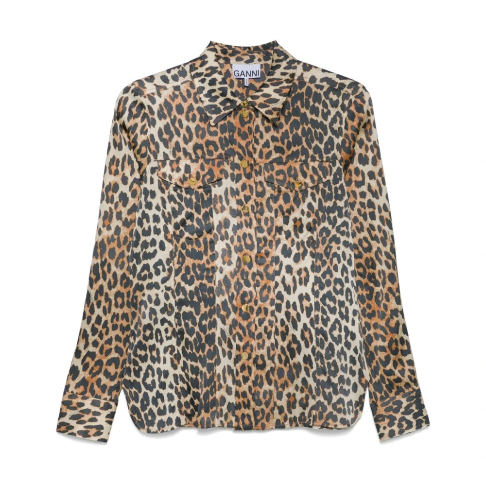 Ganni Multicolor Damesoverhemden Ss25 Multicolor Dames