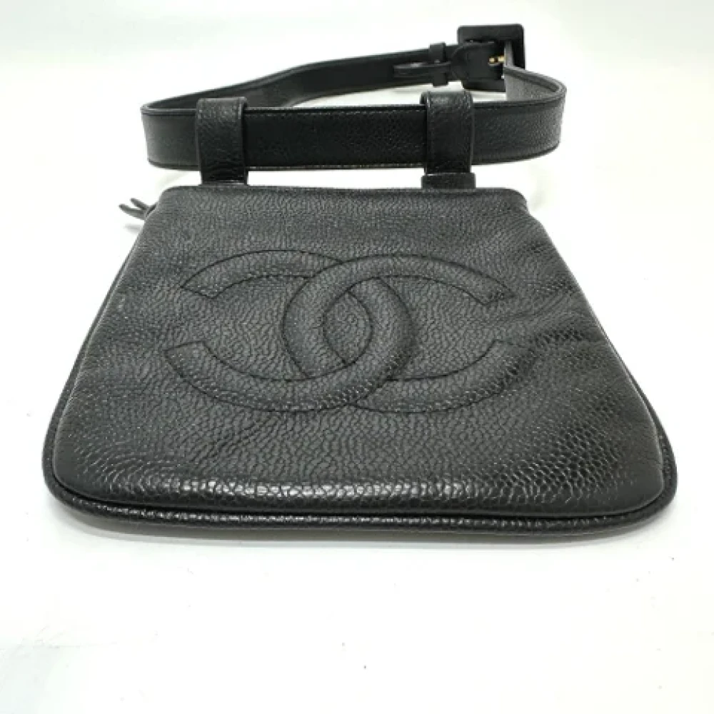 Chanel Vintage Pre-owned Leather clutches Black Dames