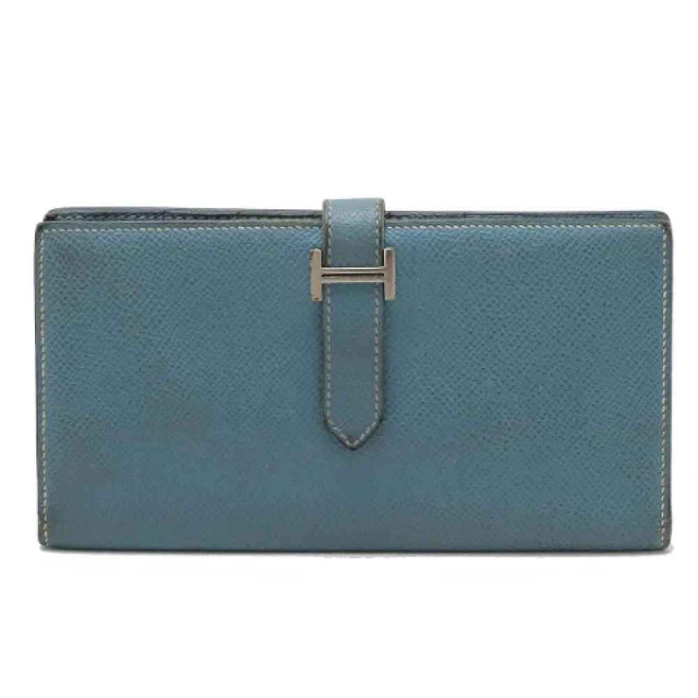 Hermès Vintage Pre-owned Leather wallets Blue Dames