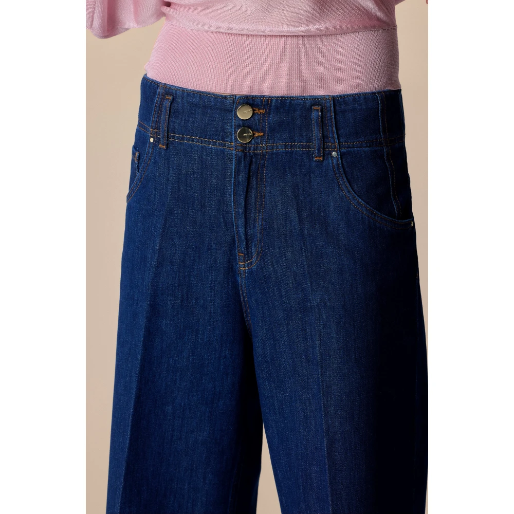 Kocca Stijlvolle Wide Leg Jeans Blue Dames