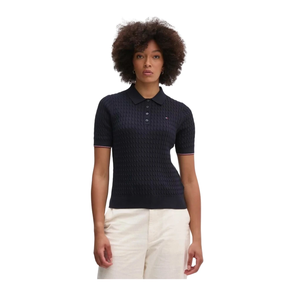 Tommy Hilfiger Blauw Katoenen Poloshirt Blue Heren