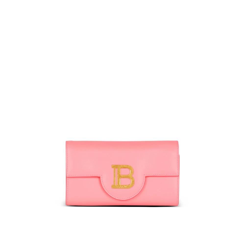 Balmain B-Buzz portemonnee van generfd leer Pink Dames