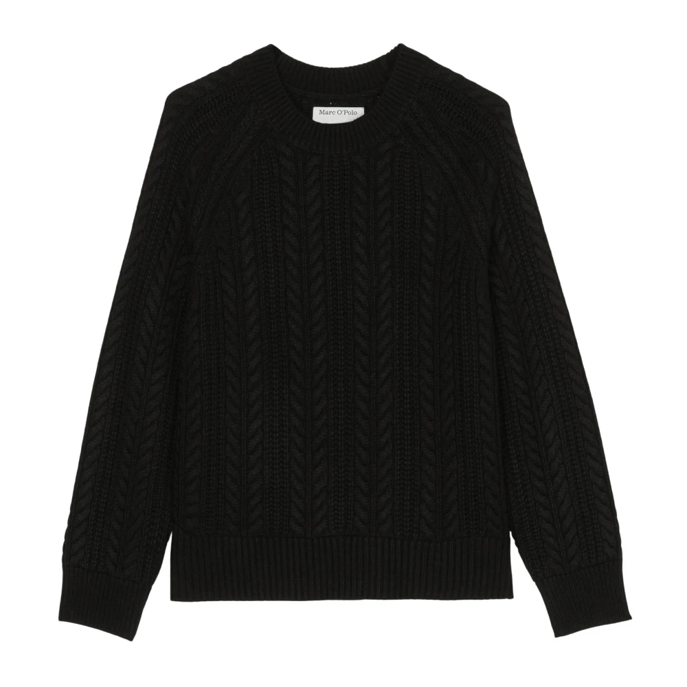Marc O'Polo Kabelgebreide trui normaal Black Dames