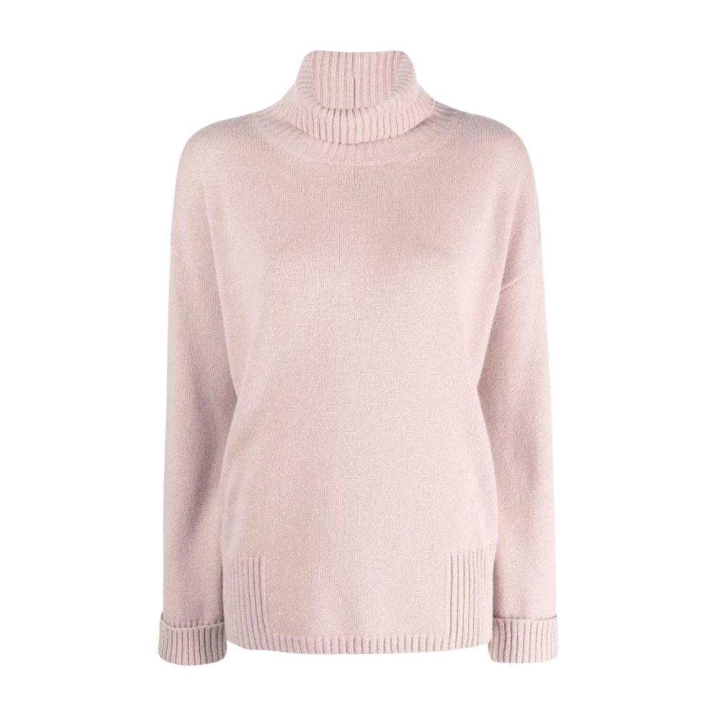 Lorena Antoniazzi Roze Cashmere Gebreide Roll-neck Trui Pink Dames