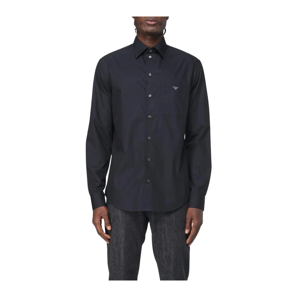 Emporio Armani Herren Schwarz Casual Shirts