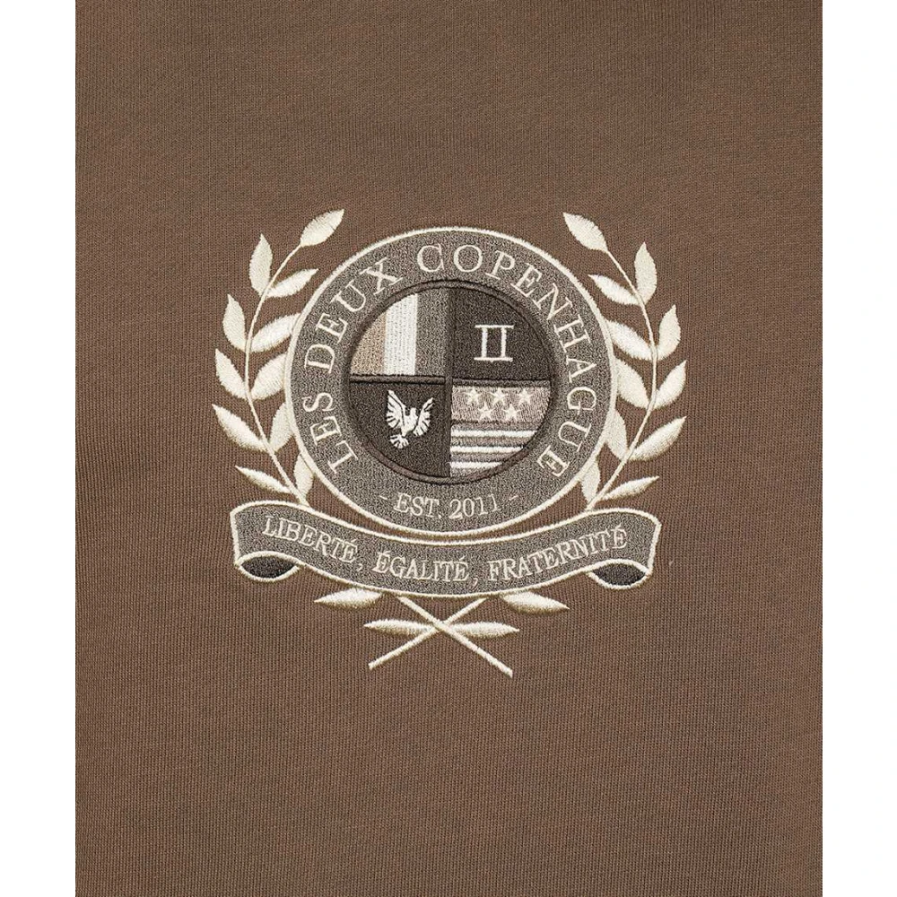 Les Deux Katoenen Hoodie Brown Heren