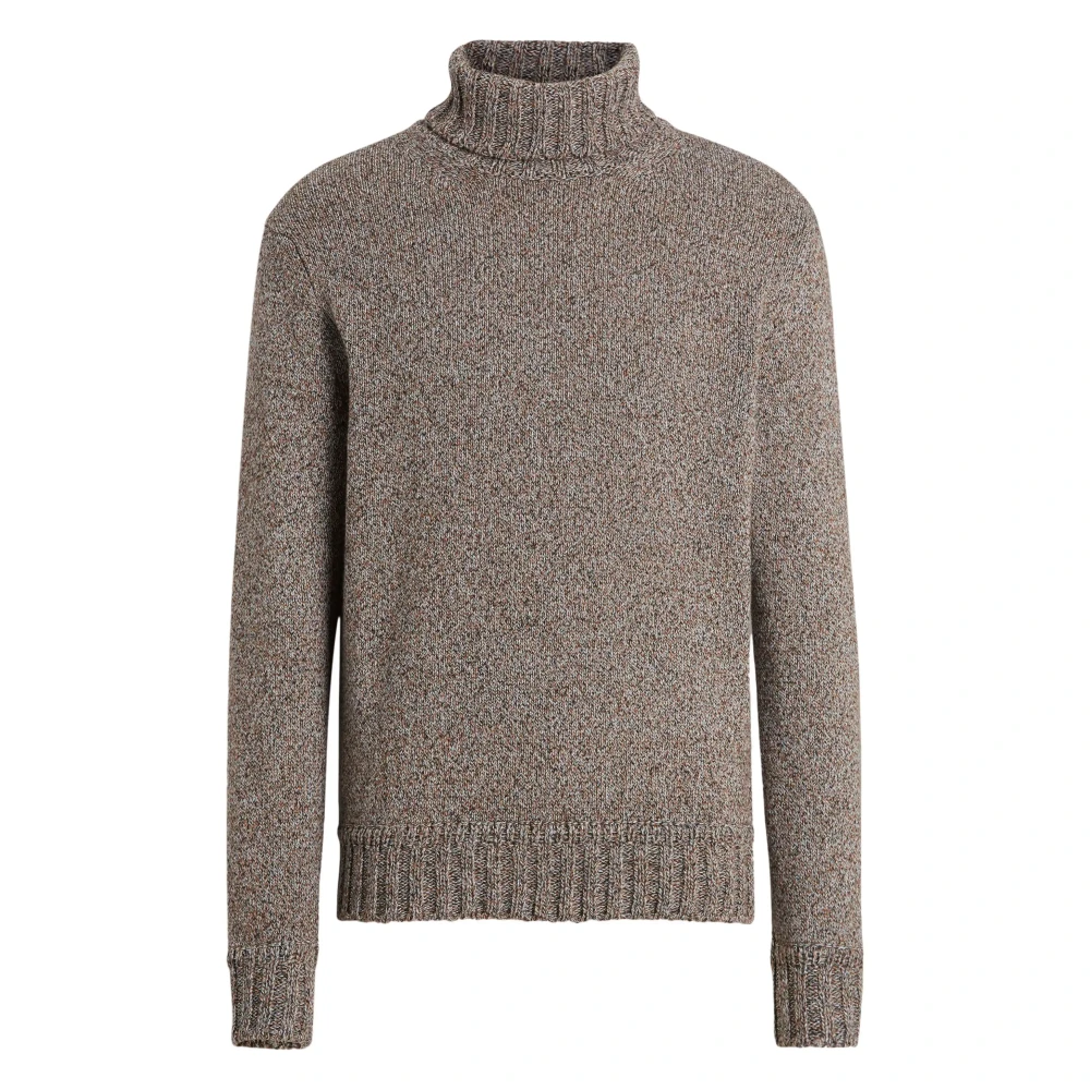 Ermenegildo Zegna Luxe Cashmere Rollneck Sweater Brown Heren