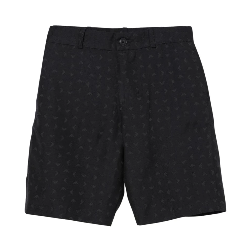 Emporio Armani Mannelijk Blauw Gestreepte Classic Fit Shorts