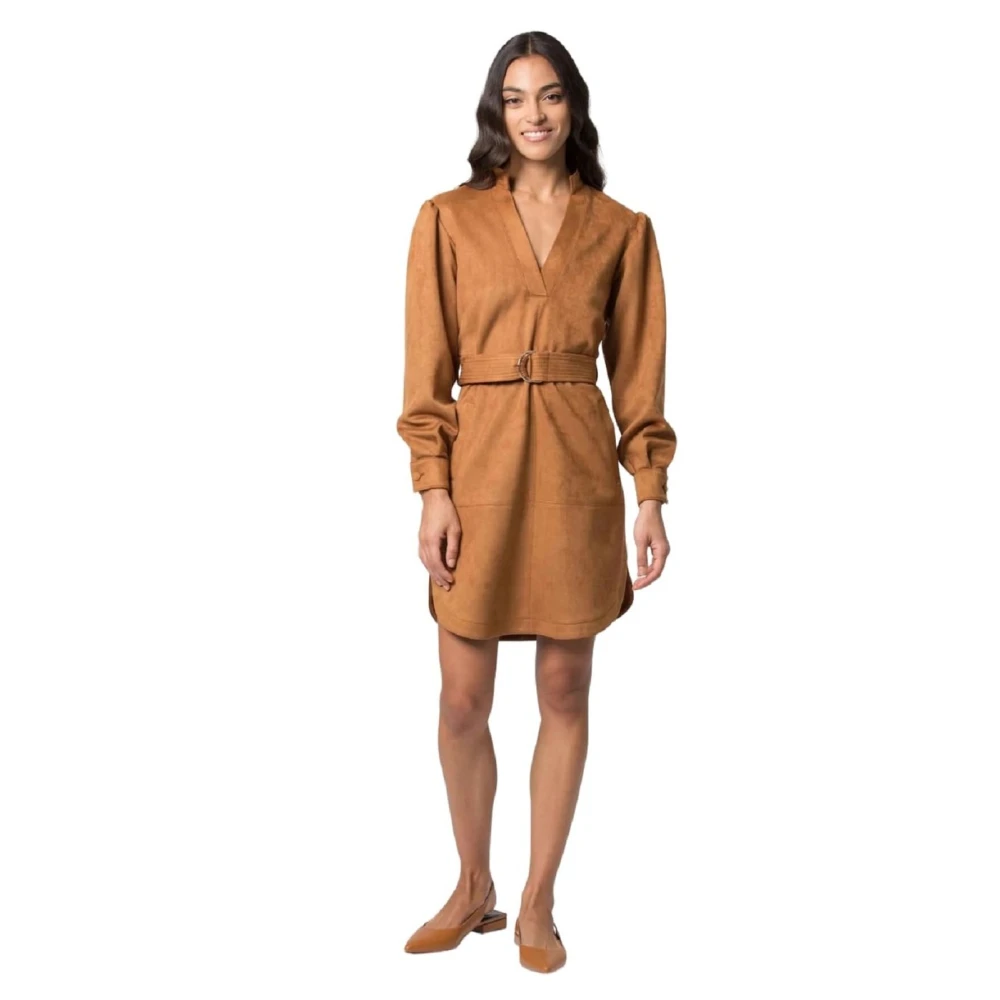Kocca Elegante Midi Jurk Brown Dames