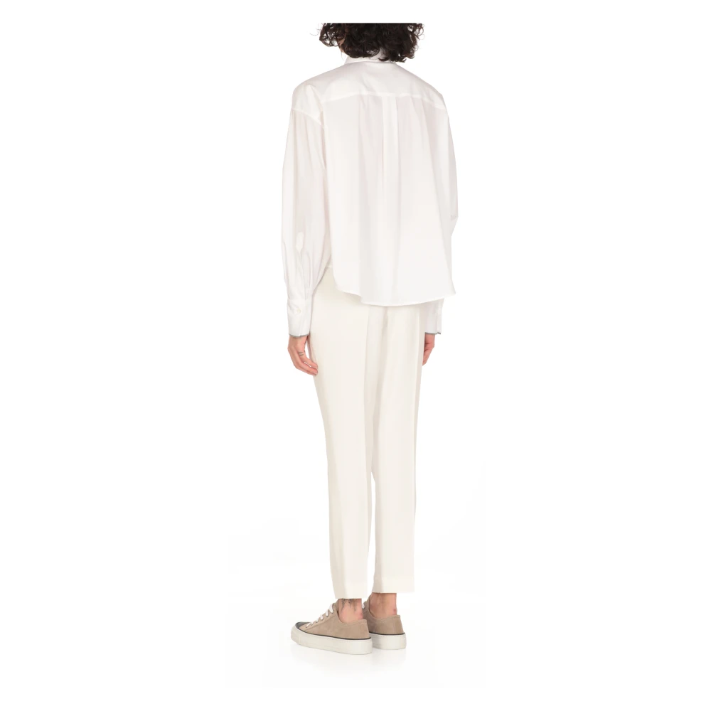 BRUNELLO CUCINELLI Witte Katoenen Shirt met Kraag White Dames