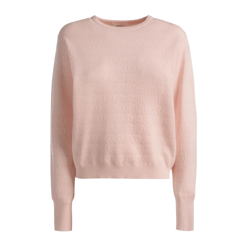 Bally Ronde Hals Pullover Sweater Pink Dames