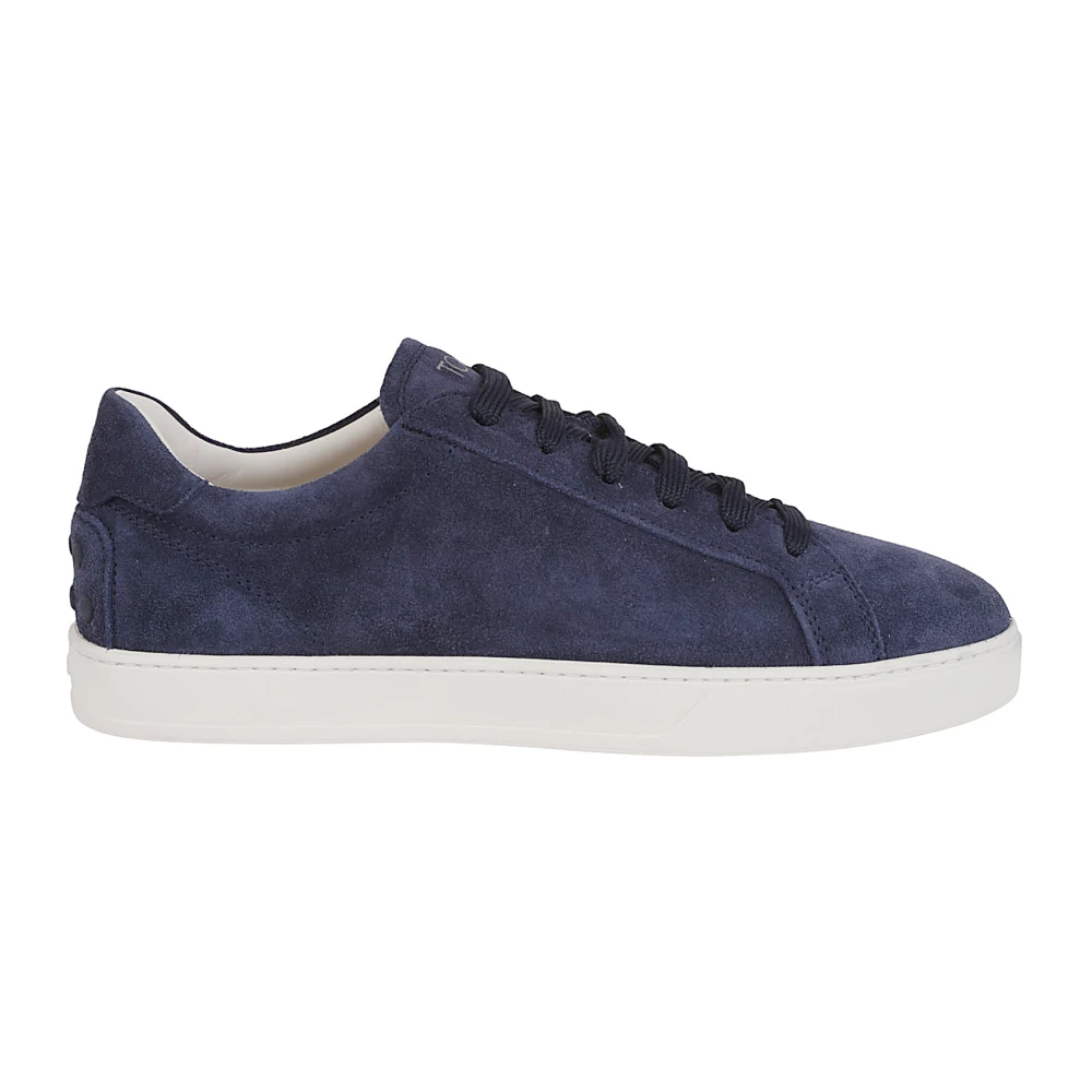 Tod’s Logo-Embossed Suede Sneakers Heren Schoenen Blauw