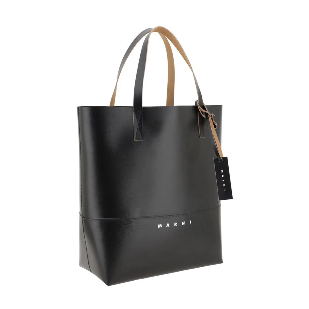 Marni Iconische Geometrische Schoudertas met Dubbele Handvatten Black Heren