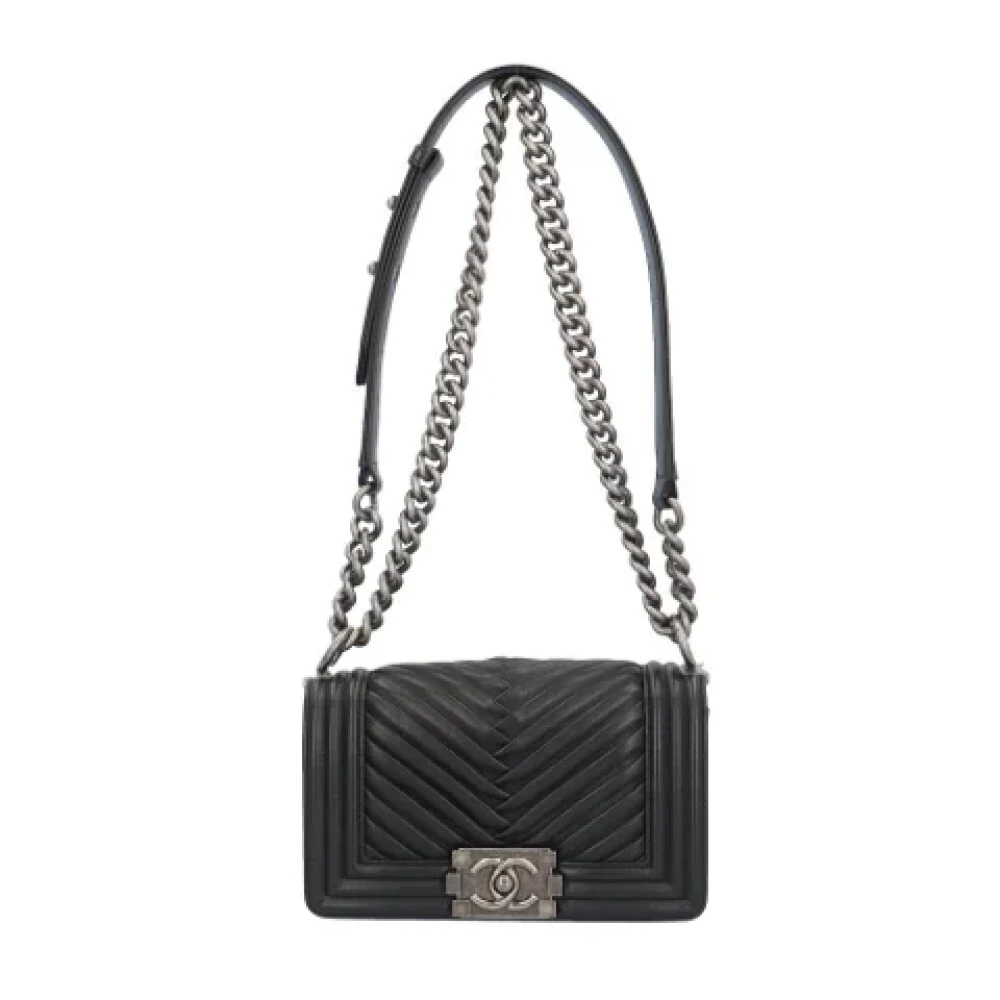 Chanel Vintage Pre-owned Leather shoulder-bags Black Dames