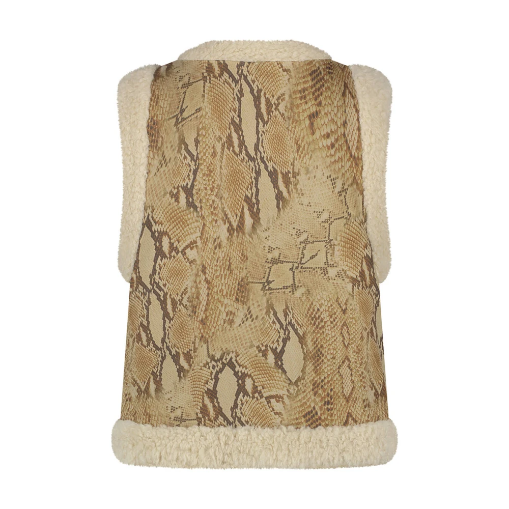 Tramontana Slang Gebonden Suedine Gilet Beige Dames