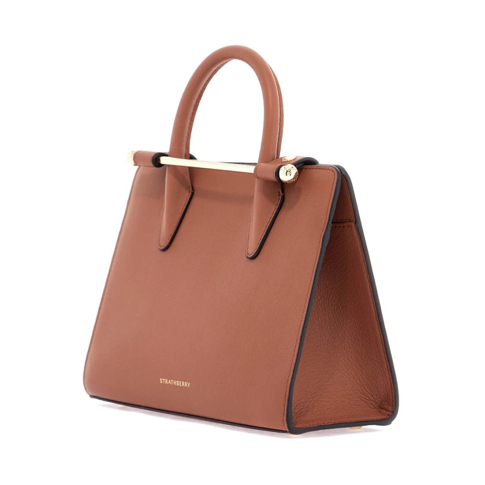Strathberry Elegante Kastanje Kalfsleren Mini Tote Brown Dames