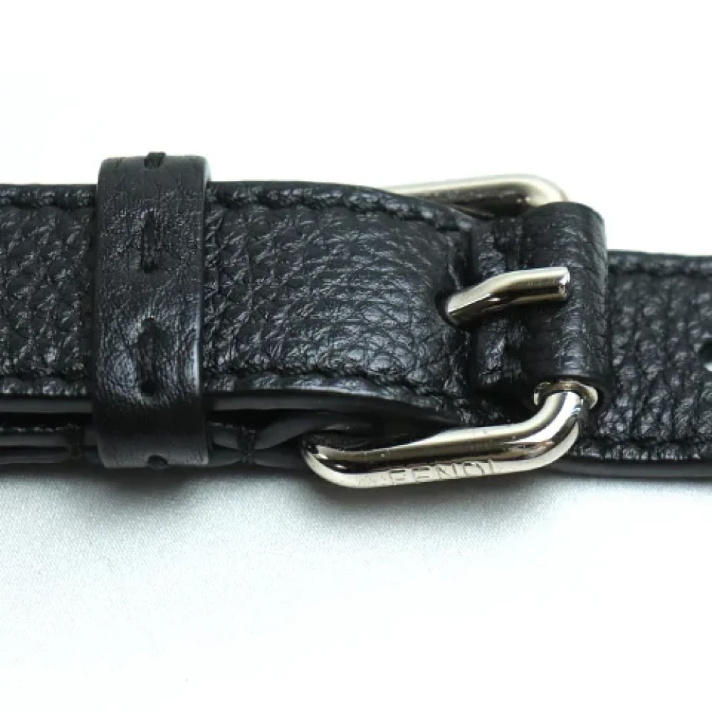 Fendi Vintage Pre-owned Leather crossbody-bags Black Heren