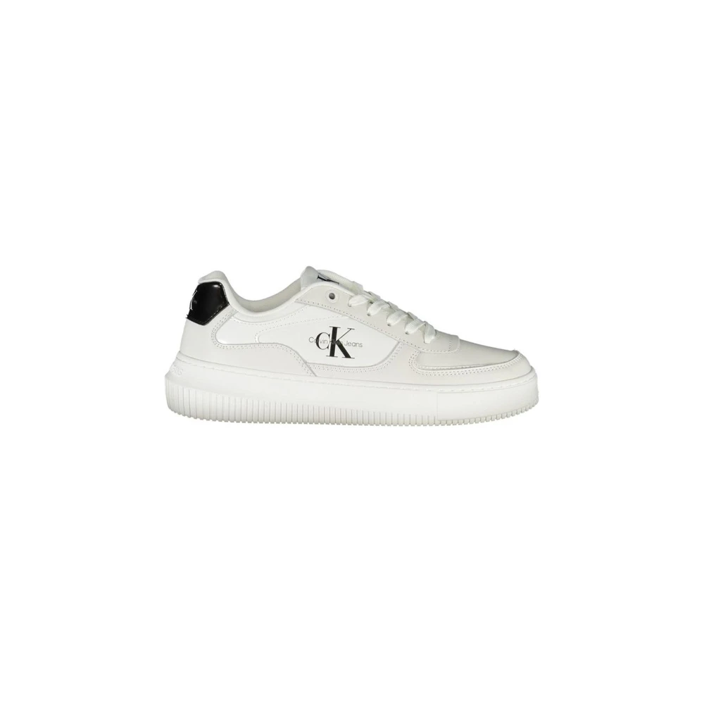 Calvin Klein Women's White Sneakers, 6 Uk, Polyester Sneaker
