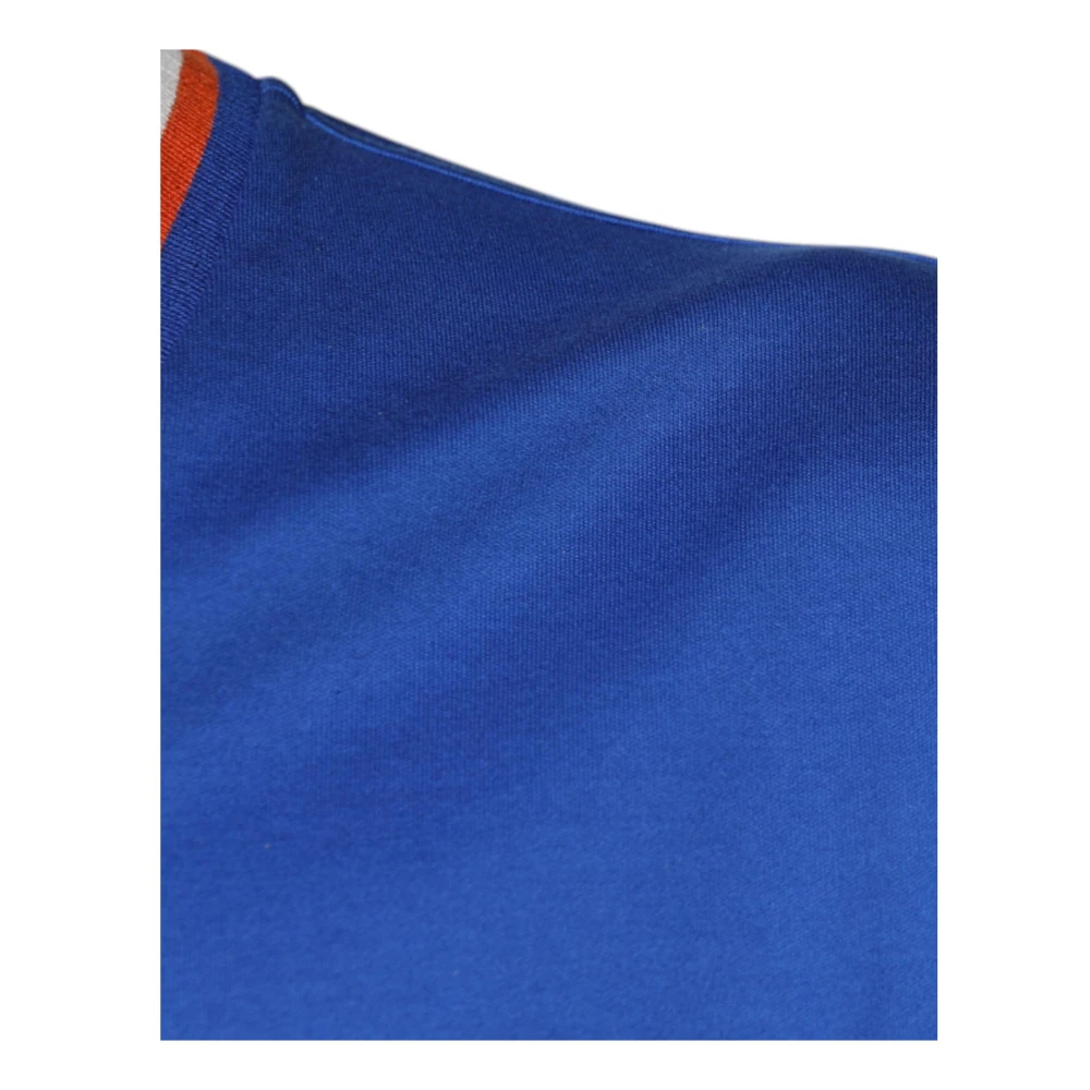 Dolce & Gabbana Blauw V-hals Logo T-shirt Blue Heren