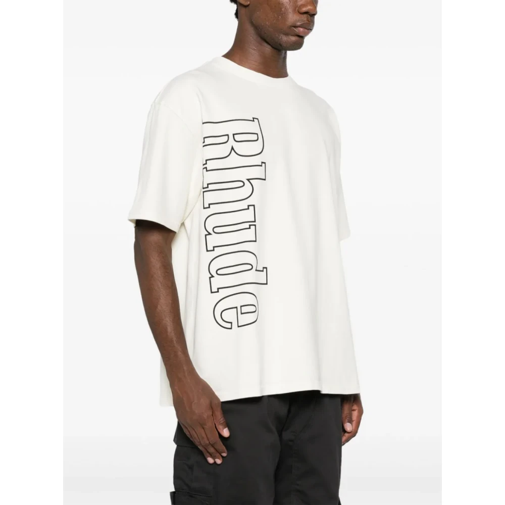 Rhude T-shirt met logo-print van katoen White Heren