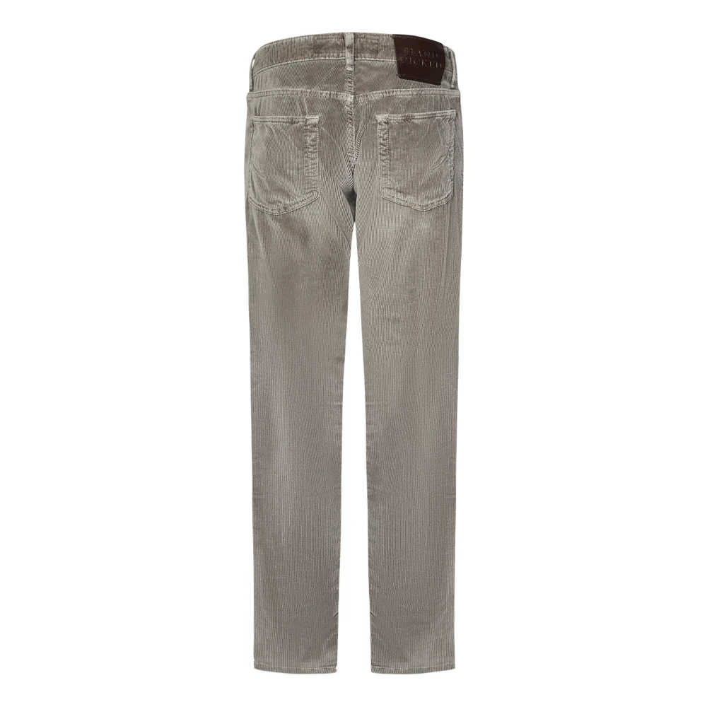 Hand Picked Beige Corduroy Slim-Fit Broek Beige Heren
