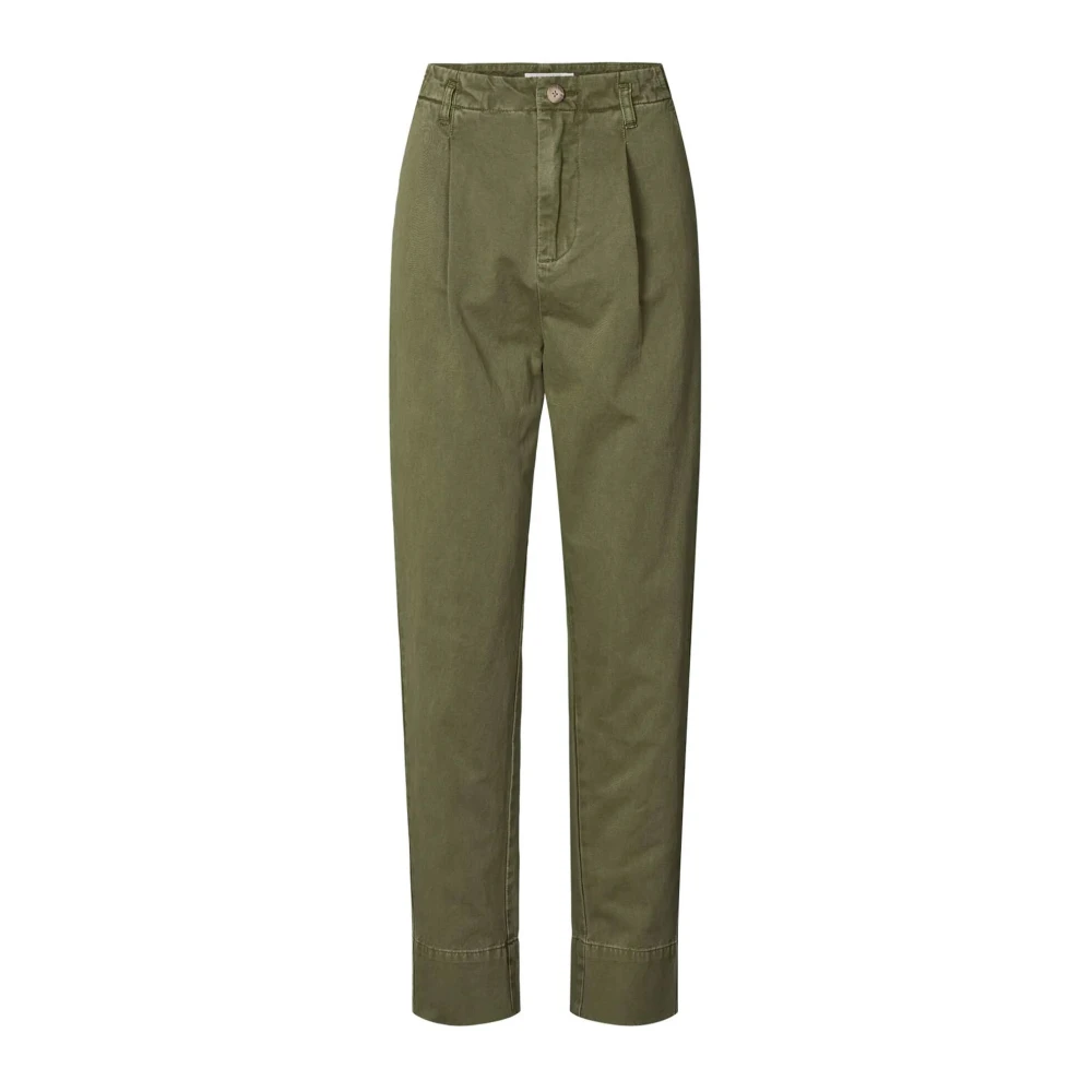 Rabens Saloner Cropped Trousers Green Dames