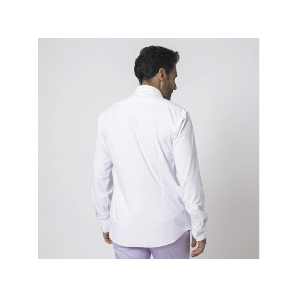 Karl Lagerfeld Witte Slim Stretch Overhemd White Heren