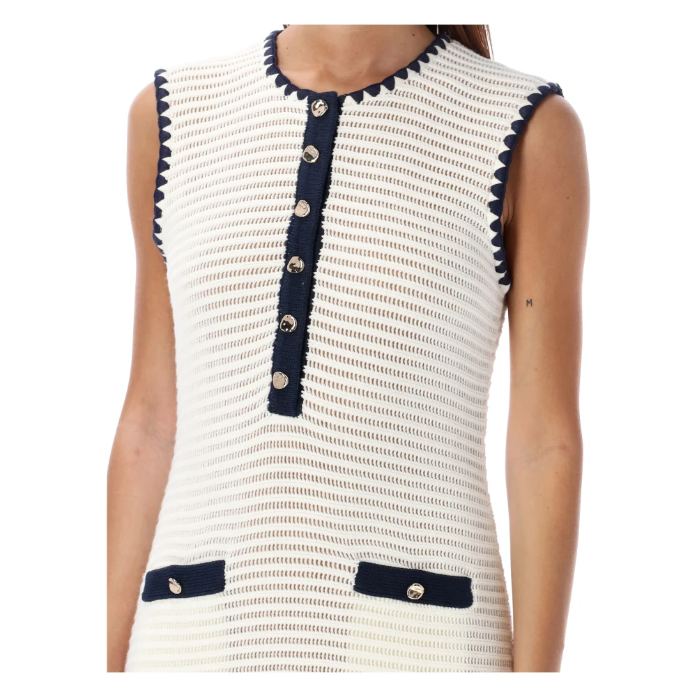 Self Portrait Gehaakte Mini Jurk Crème Aw24 White Dames