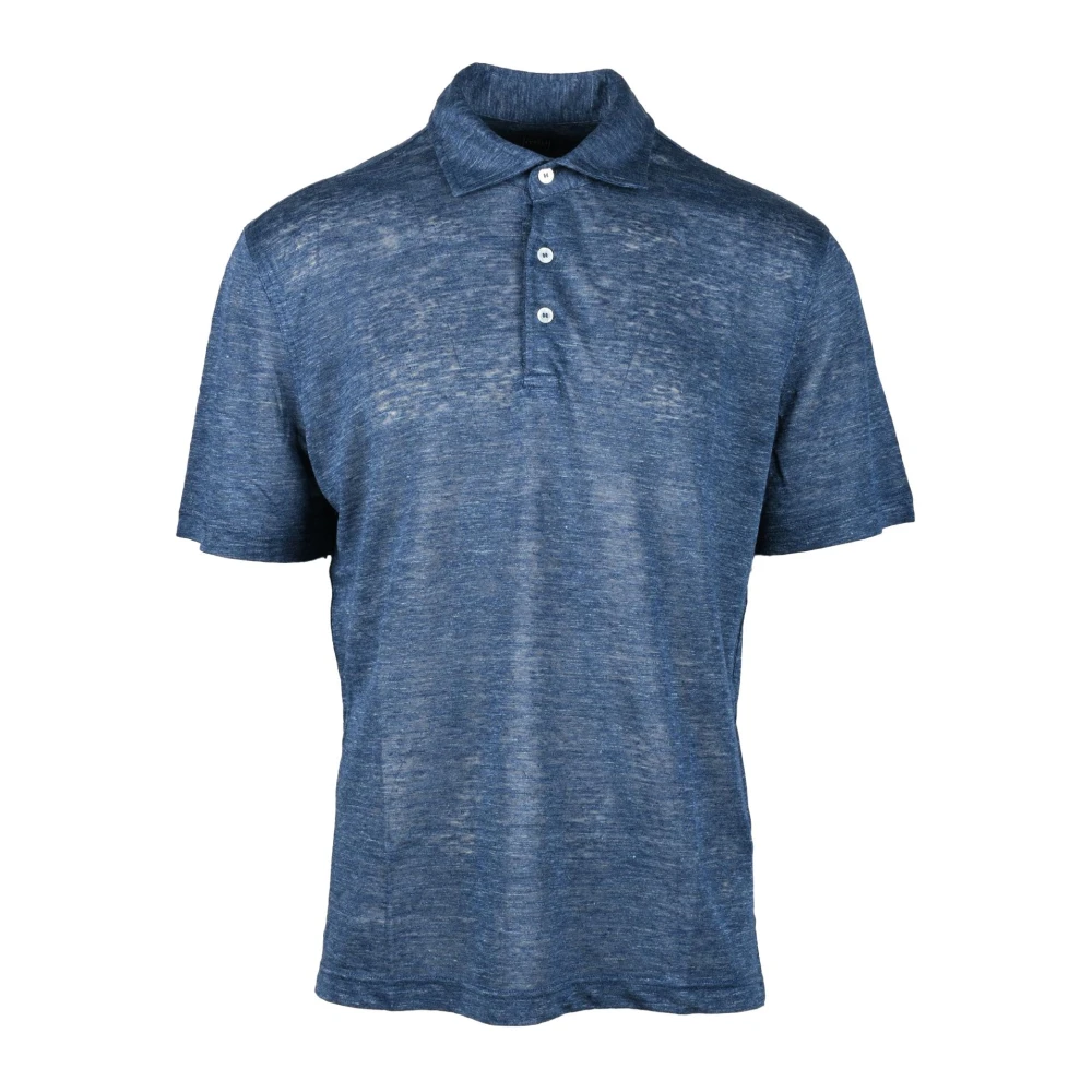 Fedeli Linnen Polo Blue Heren