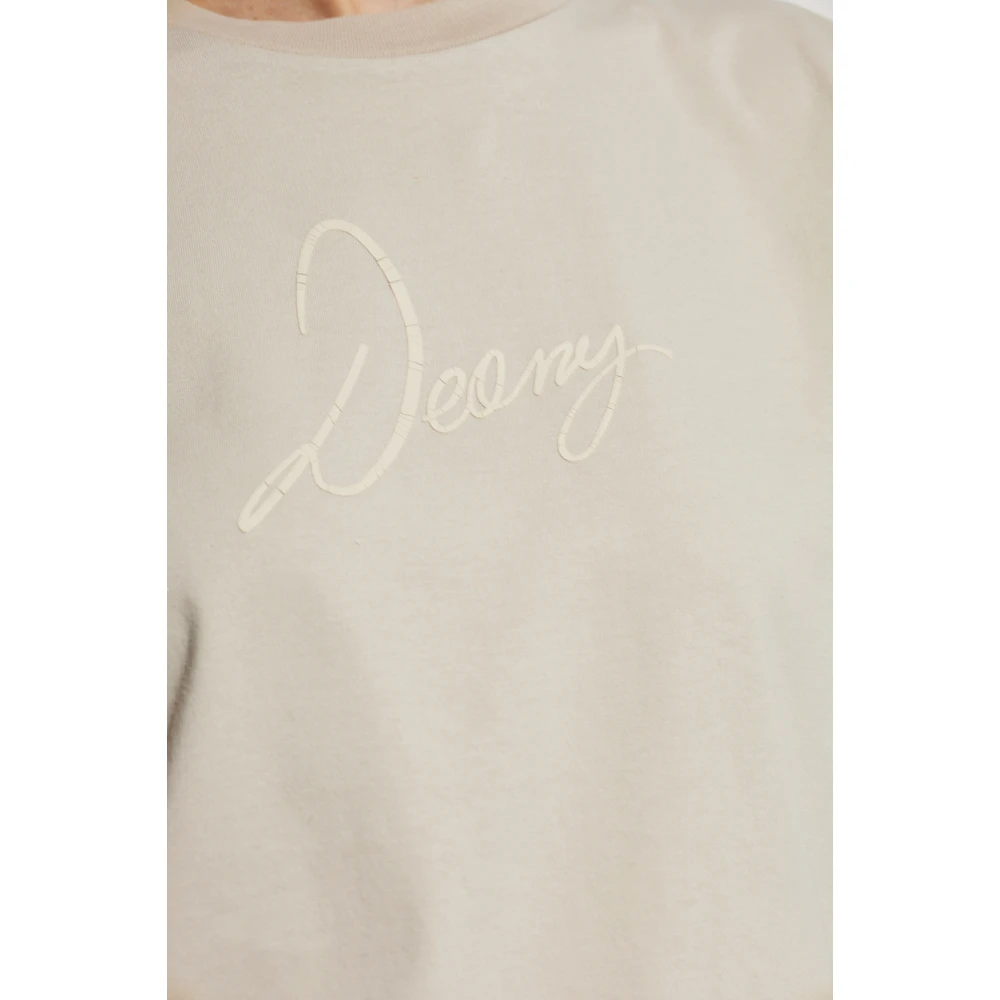 Dsquared2 T-shirt met bedrukt logo Beige Dames