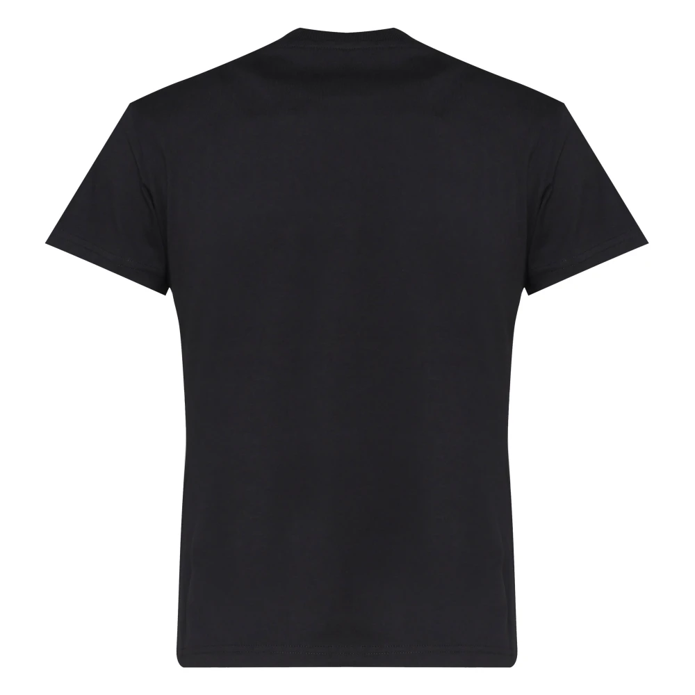 Moncler Zwarte Katoenen T-shirt met Ronde Kraag Black Dames
