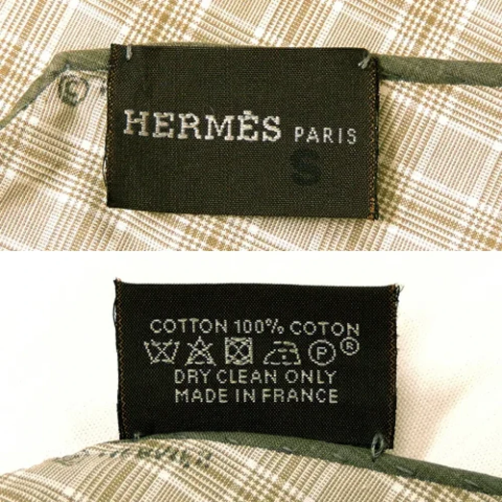 Hermès Vintage Pre-owned Cotton scarves Beige Dames