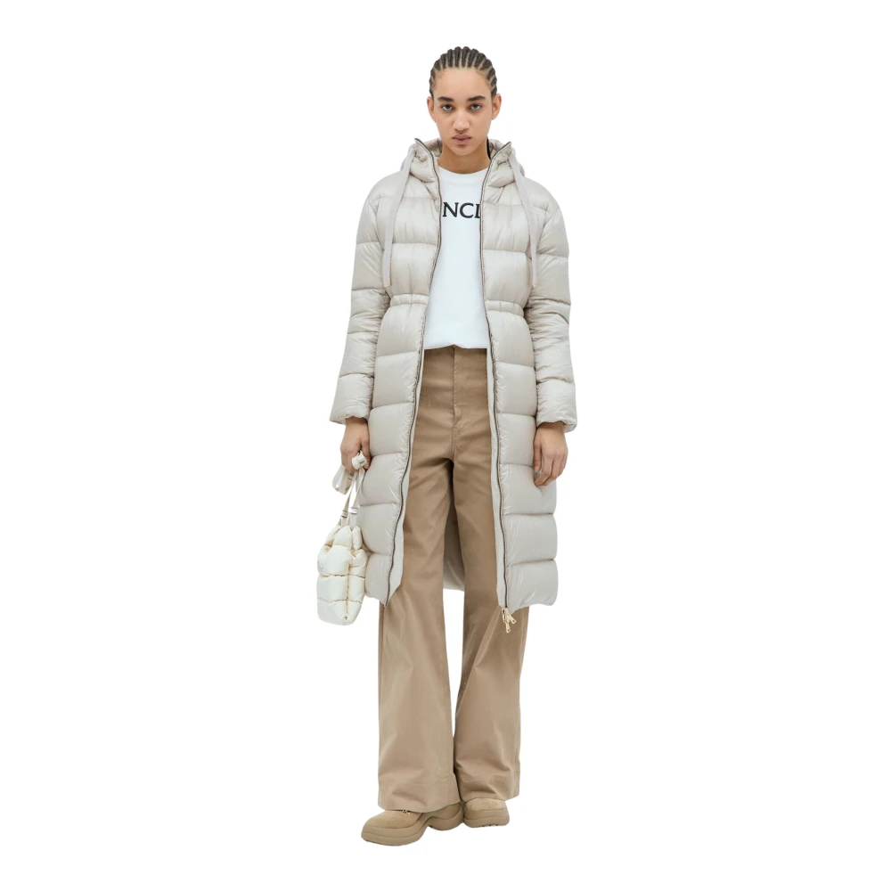 Moncler Omkeerbare Lange Donsjas Beige Dames