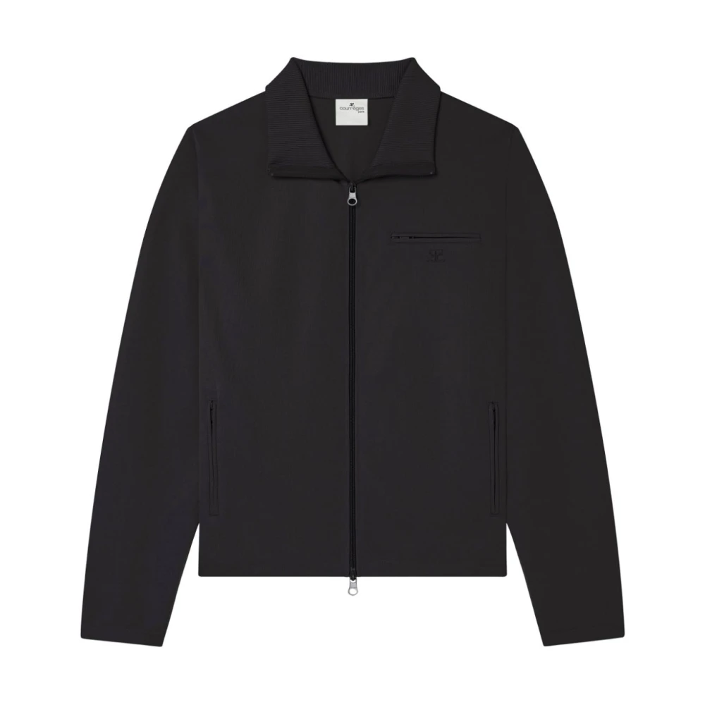 Courrèges Zwarte trui met logoborduursel Black Dames