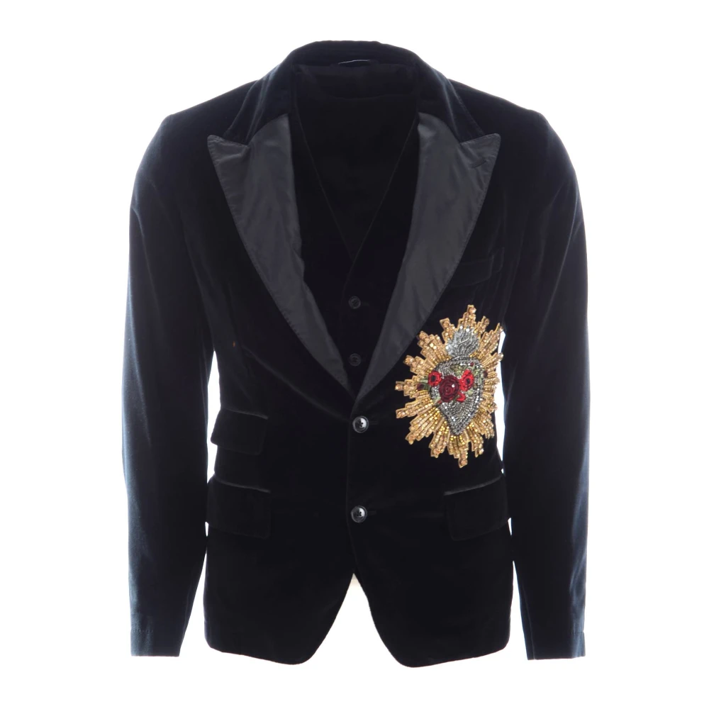 Dolce & Gabbana Heren Applicatie Blazer en Vest Black Heren