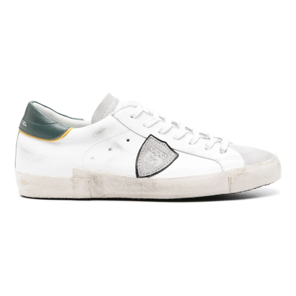 Philippe Model Low-top sneaker van kalfsleer en suède Heren Schoenen Wit