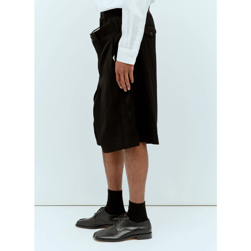 Comme des Garçons Gestructureerde Draperende Bermuda Shorts Black Heren
