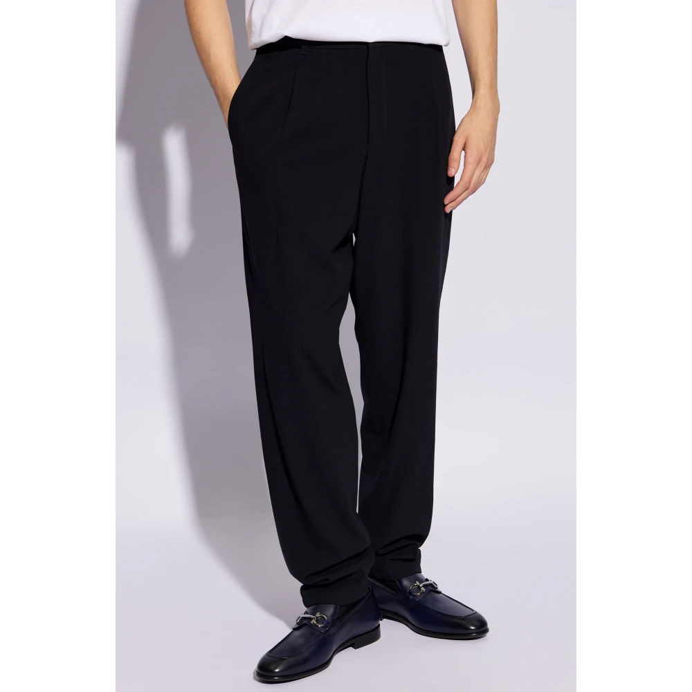 Giorgio Armani Wollen broek Black Heren