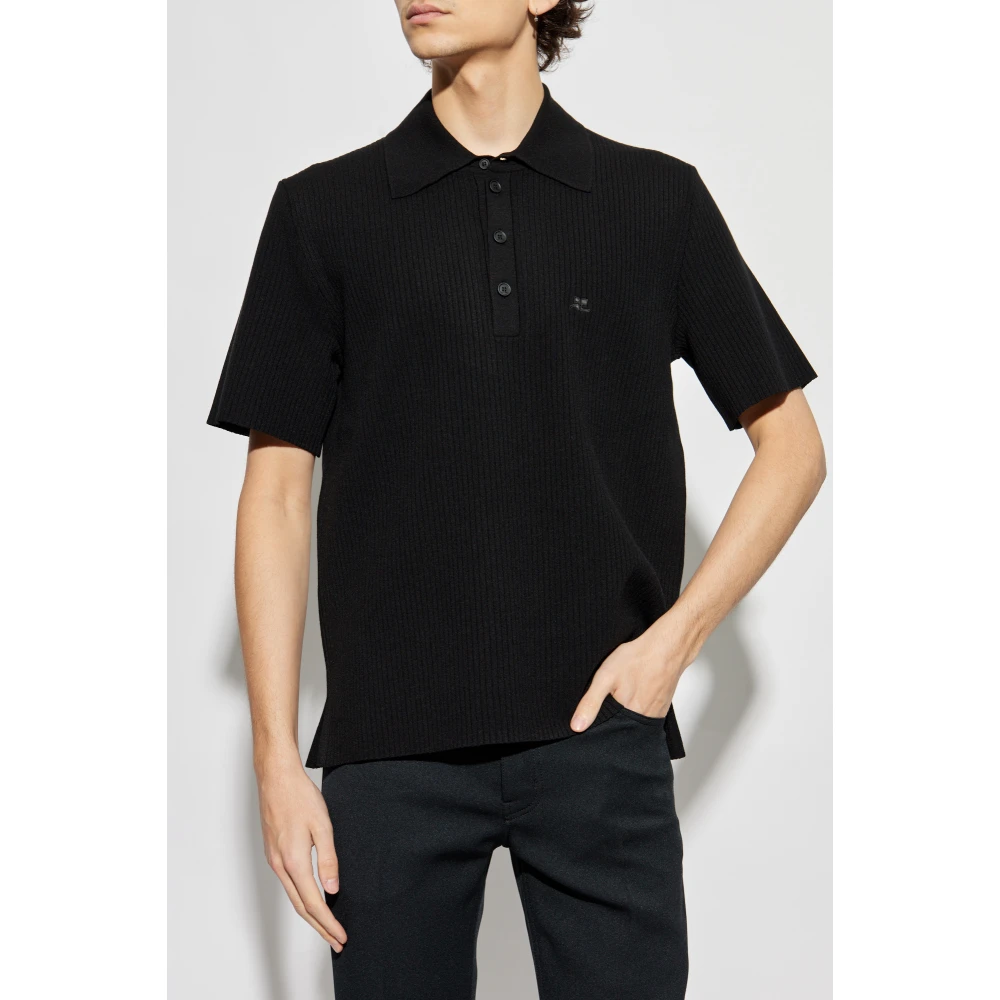 Courrèges Polo met logo Black Heren