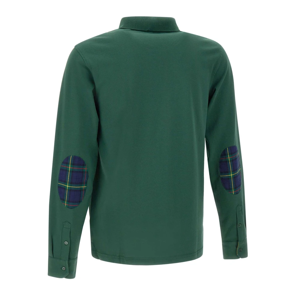 Sun68 Bosgroene Poloshirt met Tartan Green Heren