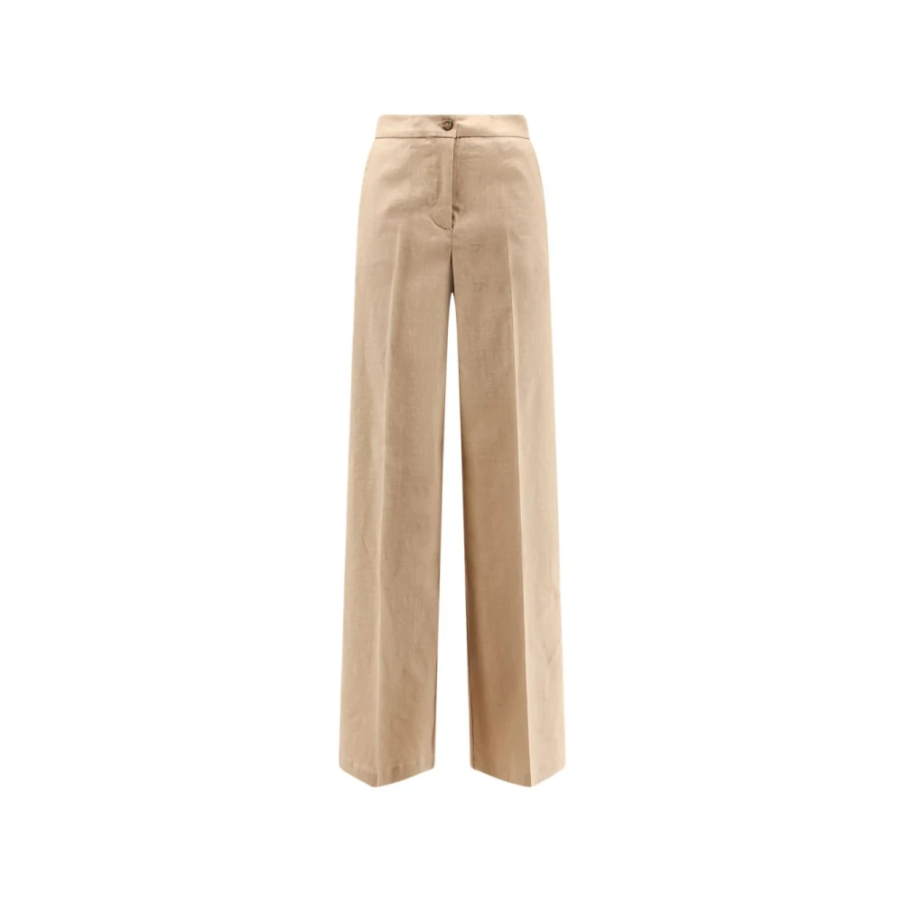 Pinko Vrouw Beige Broeken Dames, L, Wide Broeken