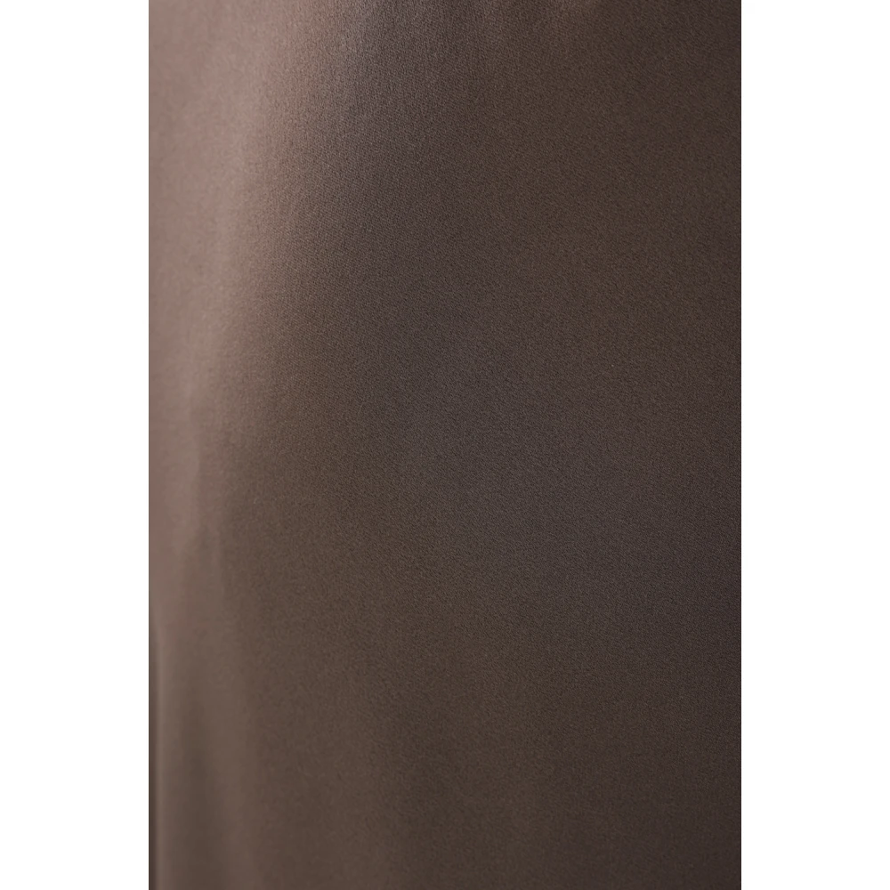 BRUNELLO CUCINELLI Bruine Mouwloze Satijnen Jurk Brown Dames