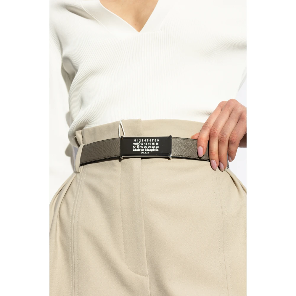 Maison Margiela Leren riem Beige Unisex