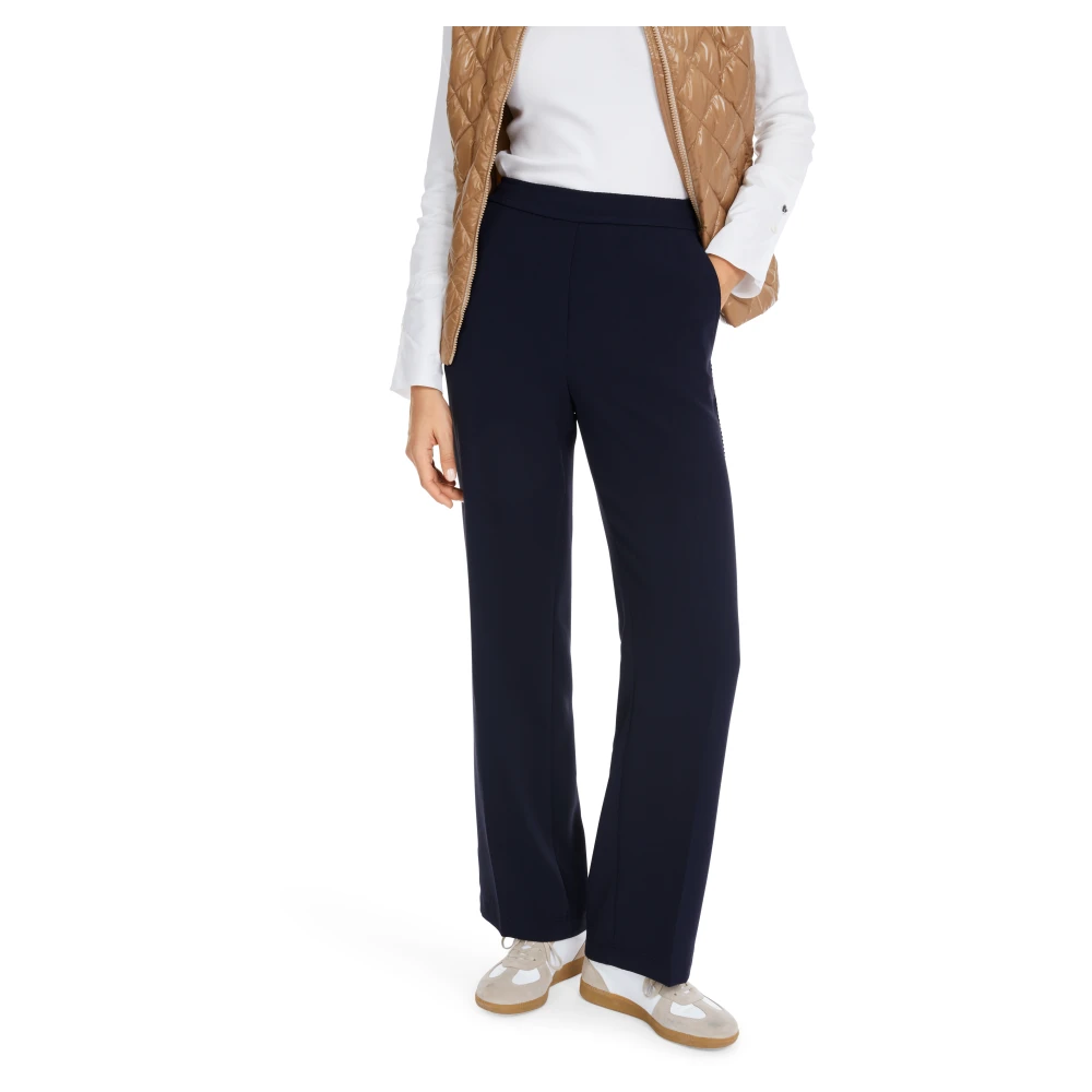 Marc Cain Wijde pasvorm broek Washington Blue Dames