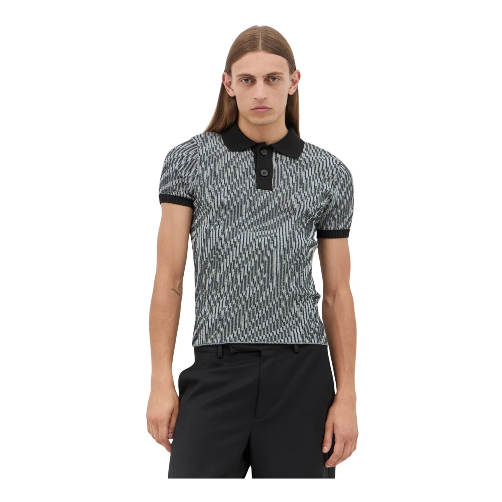 Jacquemus Zebra Gebreide Poloshirt Black Heren
