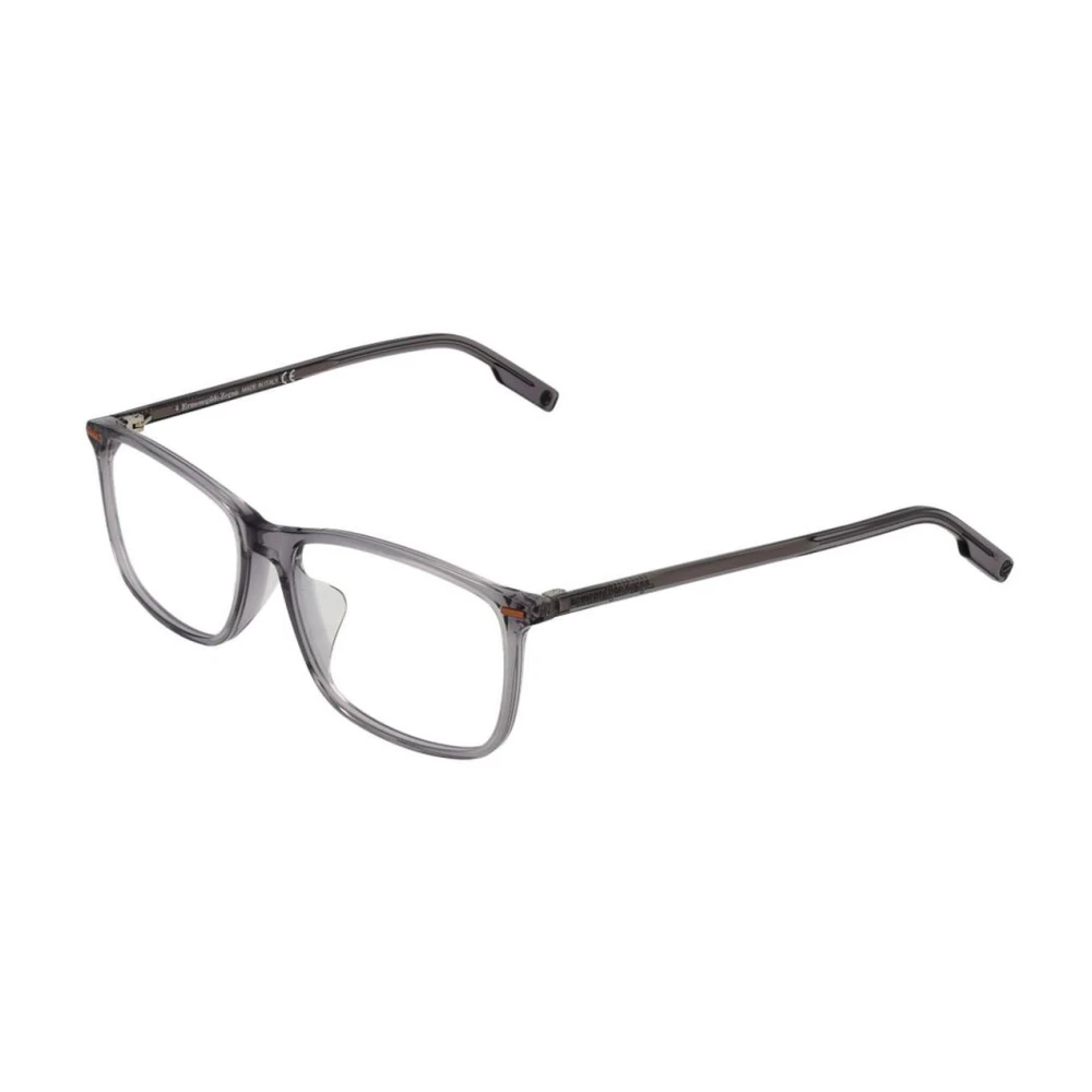 Ermenegildo Zegna Grijze Rechthoekige Optische Frames met Hoes Gray Heren