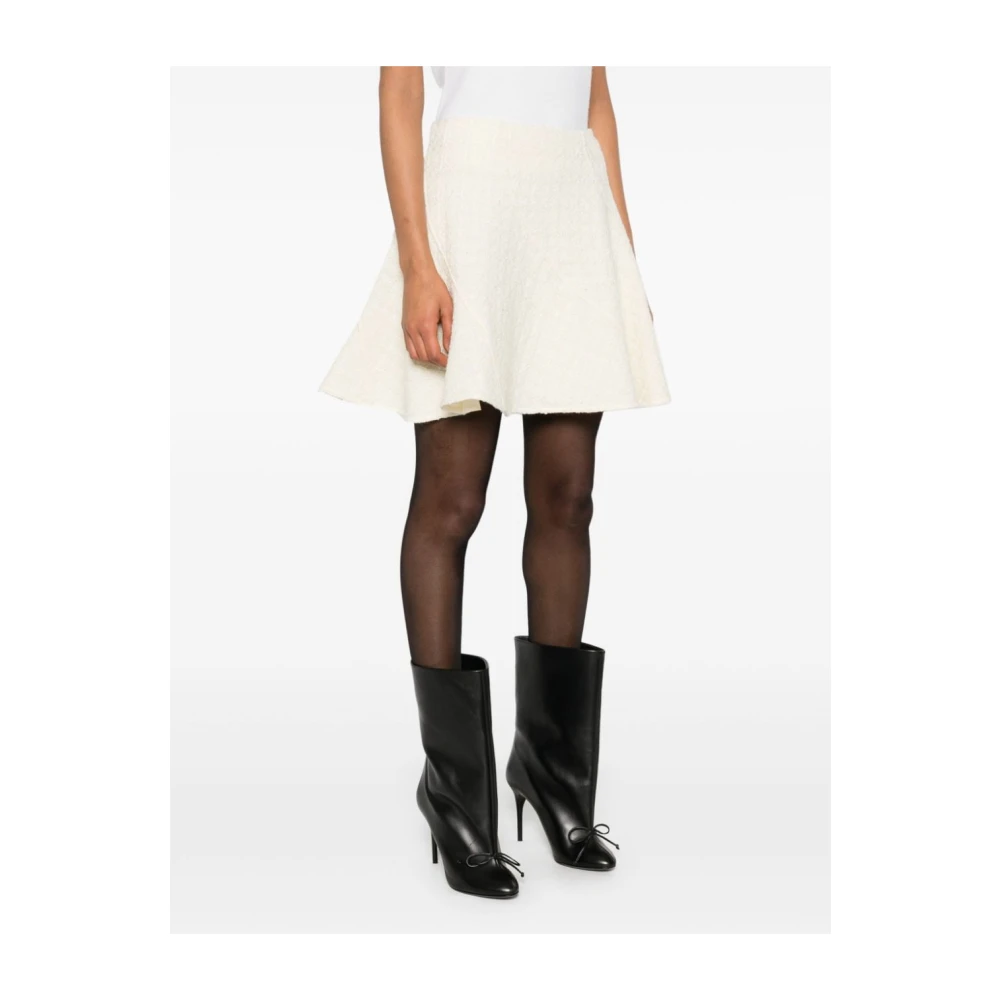 Givenchy Tweed Panel Flared Rok Beige Dames