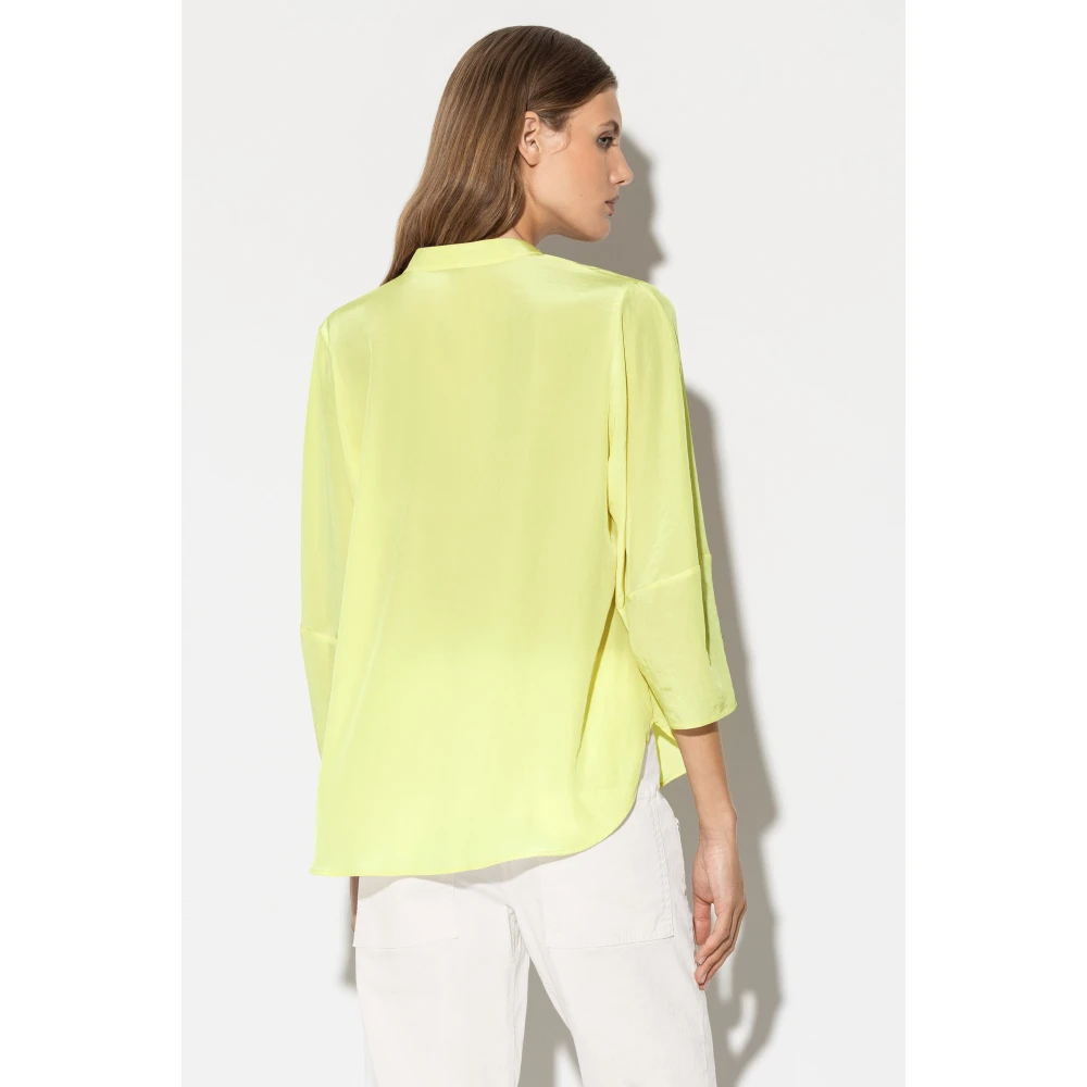 LUISA CERANO Limo Zijden Tuniek Blouse Green Dames