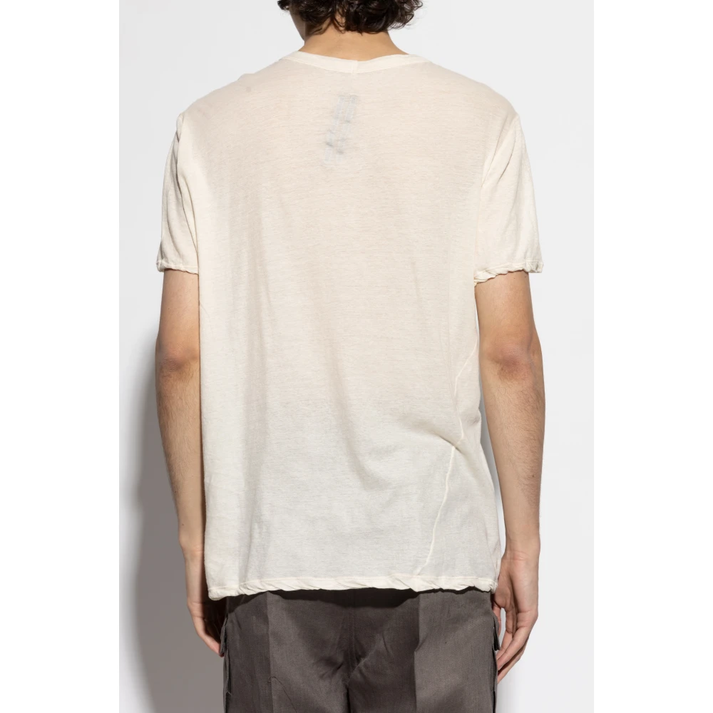 Rick Owens T-shirt Level T Beige Heren